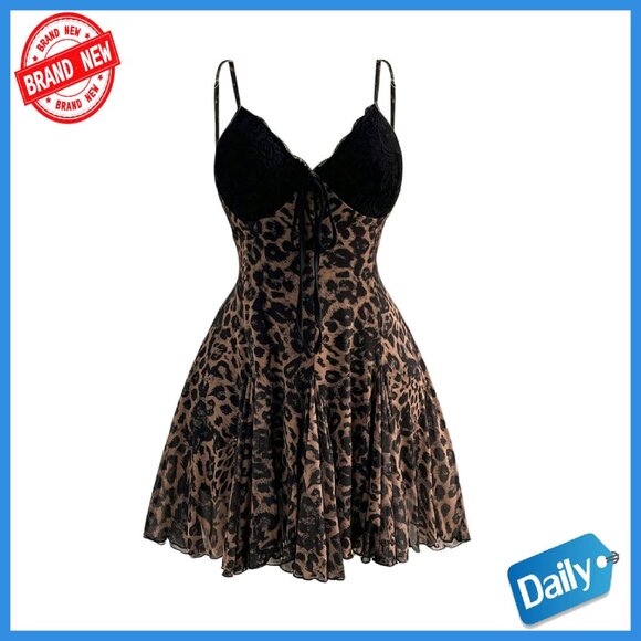 cheetah mini dress Sassy Allure Leopard Print Halter Mini Dress main image 0